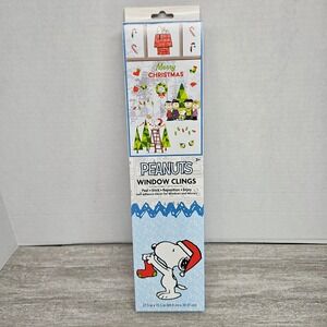Peanuts Snoopy Christmas Window Clings Merry‎ Holiday Decor Reusable